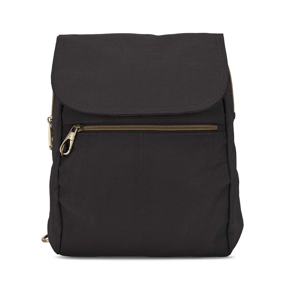 Travelon Anti-Theft Signature Slim Backpack Black Nylon Travel Bag 12x11x2
